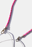 Cuerda collar sujeta mascarilla color rosa.