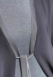 chaqueta detalle gris punto mujer larga