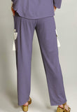 Pantalón Cargo Violeta Algodón seda