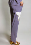 Pantalón Cargo Violeta Algodón seda