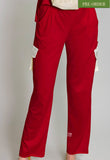 pantalon cargo rojo de algodon