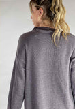 Sudadera gris oscuro lila mujer