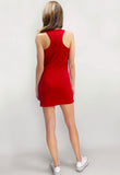 Vestido crêpe rojo